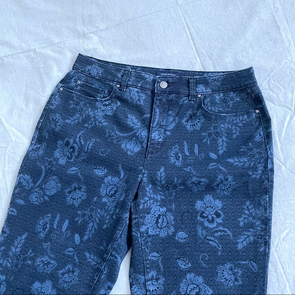 Charter Club Lexington Straight Floral Trousers - 12 - Picture 5 of 9